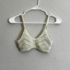 Women’s Pastel Knit Bralette and Maxi Skirt - Light Green (XXS top & XS bottom)